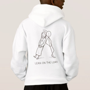 Lean on the Lord Funny Jesus Stick Figure Hoodie
