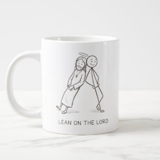Lean on the Lord Stick Figure Christian Coffee Mug