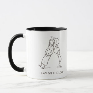 Lean on the Lord Stick Figure Christian Coffee Mug
