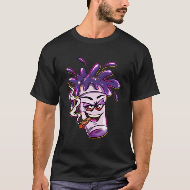 Lean Purple Drank Dirty Double Cup Lean Line T-Shirt (Front)