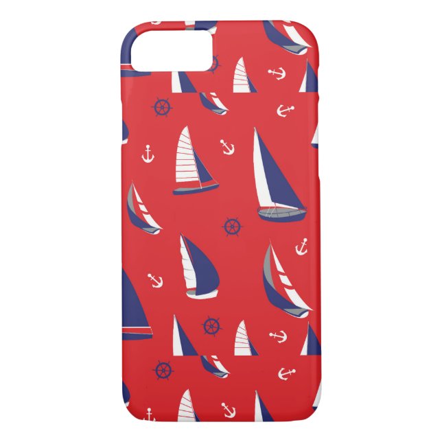 Lean Sailboat Pattern Case-Mate iPhone Case (Back)