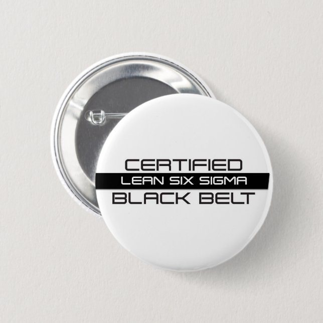 Lean Six Sigma Black Belt 6 Cm Round Badge (Front & Back)