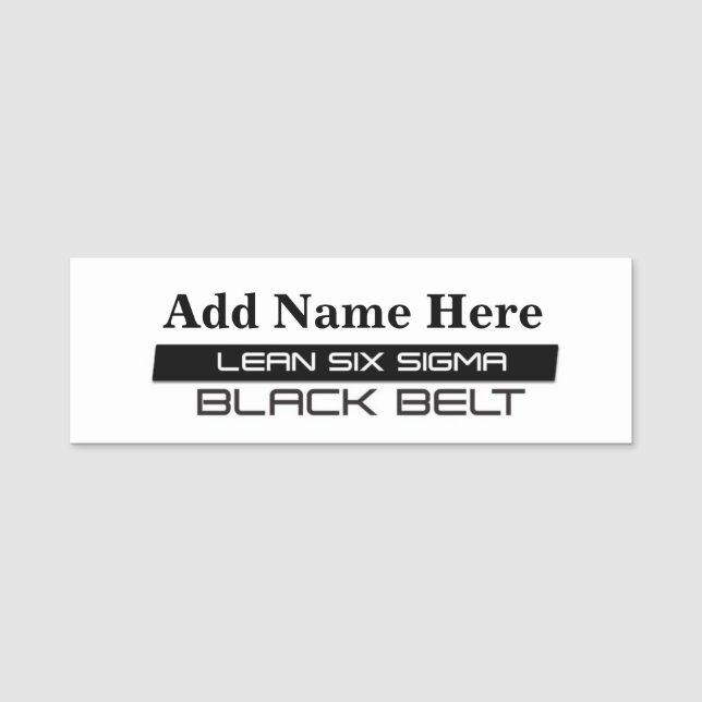 Lean Six Sigma Black Belt Customisation Name Tag (Front)