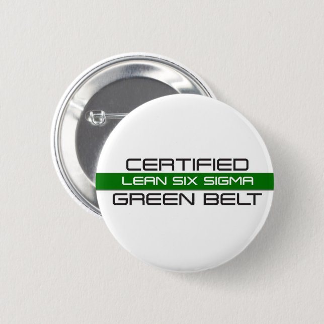 Lean Six Sigma Certified Green Belt 6 Cm Round Badge (Front & Back)