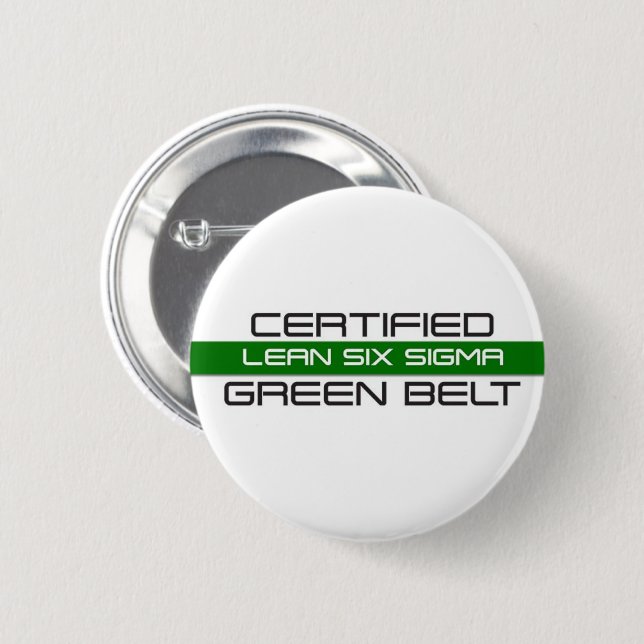 Lean Six  Sigma Green Belt 6 Cm Round Badge (Front & Back)