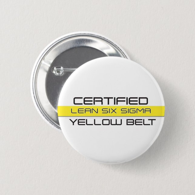 Lean Six Sigma Yellow Belt 6 Cm Round Badge (Front & Back)
