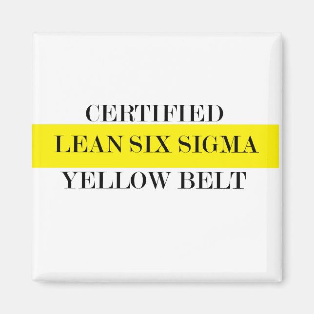 Lean Six Sigma Yellow Belt Magnet (Front)