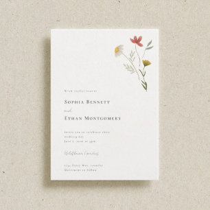 Leander Rustic Wildflower Boho Floral Wedding Invitation