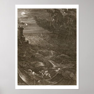 Leander Swims Over the Hellespont to Meet his Mist Poster