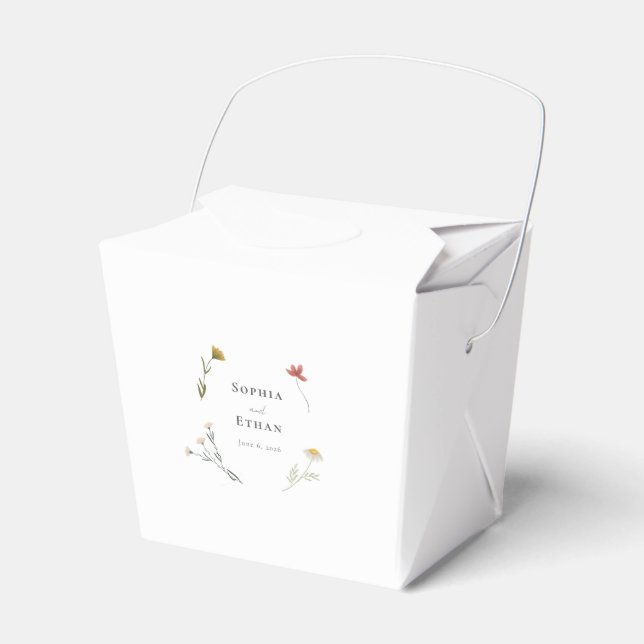 Leander Wildflower Wedding Favour Box (Front Side)