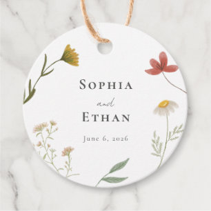 Leander Wildflower Wedding Favour Tags