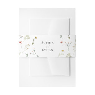 Leander Wildflower Wedding Invitation Belly Band