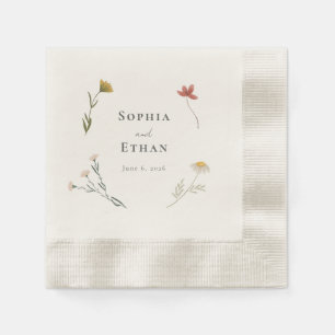 Leander Wildflower Wedding Napkin