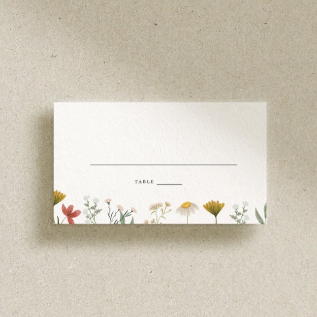 Leander Wildflower Wedding Place Card (Creator Uploaded)