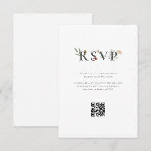 Leander Wildflower Wedding RSVP Card