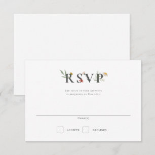 Leander Wildflower Wedding RSVP Card
