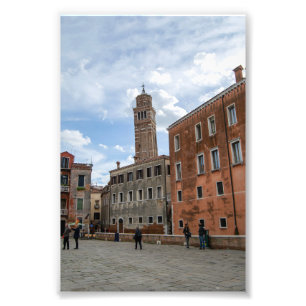 Leaning Bell Tower of Santo Stefano Venice Italy Photo Print