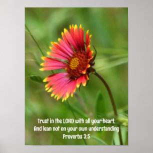 Leaning Firewheel Wildflower and Bible Verse Poster
