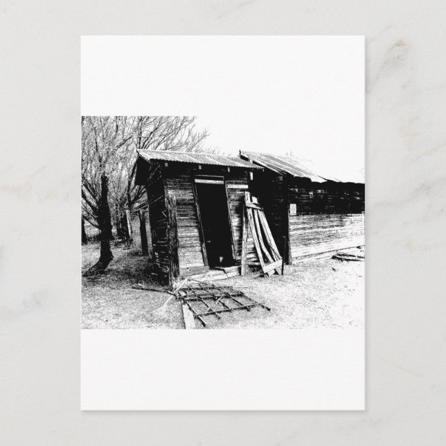 Leaning Outhouse Postcard (Front)