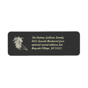 Leaning Palms dark Return Address Label