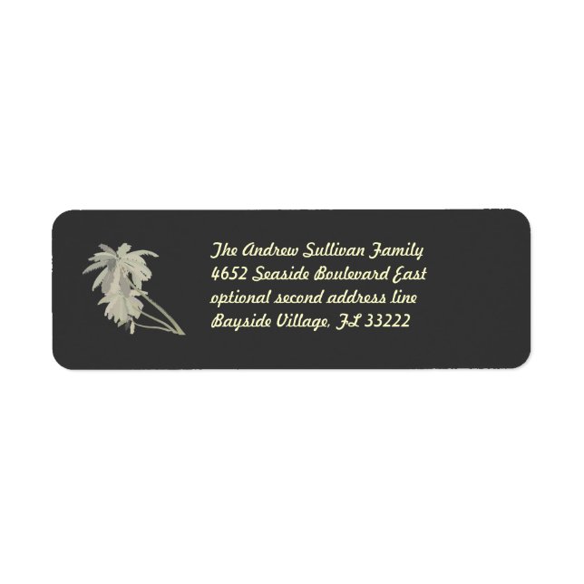 Leaning Palms dark Return Address Label (Front)