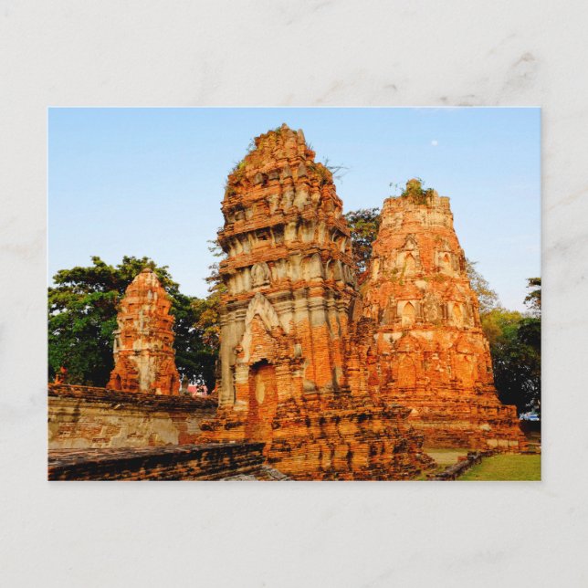 Leaning prangs in Wat Mahathat Postcard (Front)