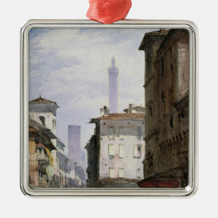 Leaning Tower, Bologna Metal Tree Decoration