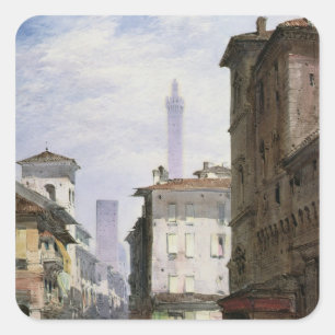 Leaning Tower, Bologna Square Sticker