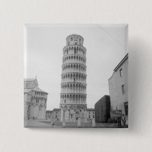 Leaning Tower of Pisa 15 Cm Square Badge