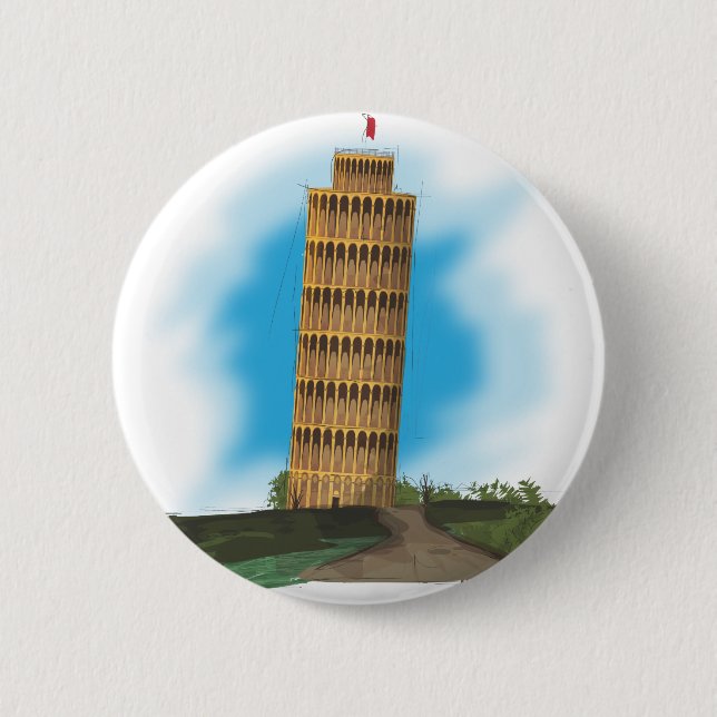 Leaning Tower of Pisa 6 Cm Round Badge (Front)