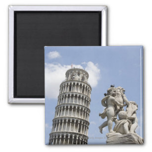 Leaning Tower of Pisa and Statue, Italy Magnet