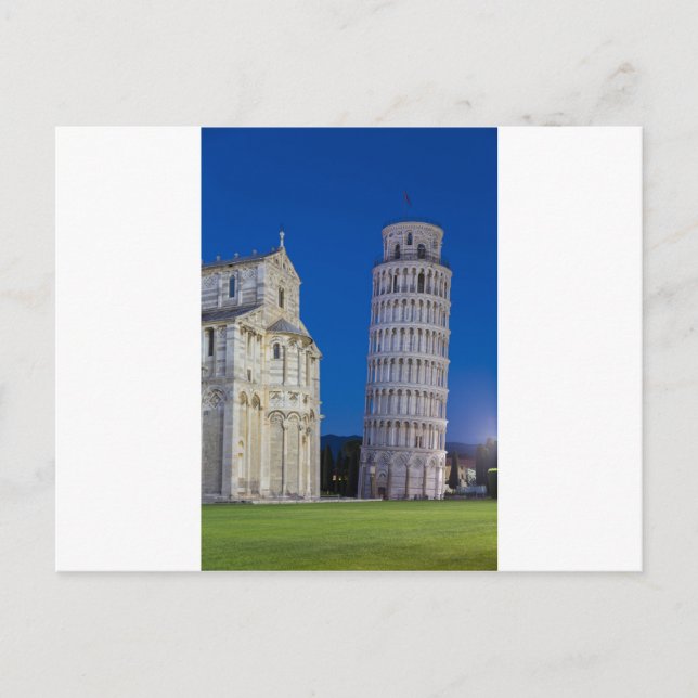 Leaning Tower of Pisa at night Postcard (Front)