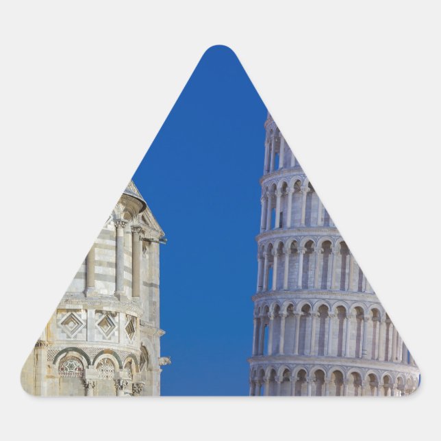 Leaning Tower of Pisa at night Triangle Sticker (Front)