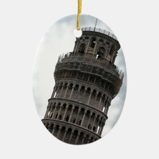 Leaning Tower of Pisa Ceramic Tree Decoration (Front)