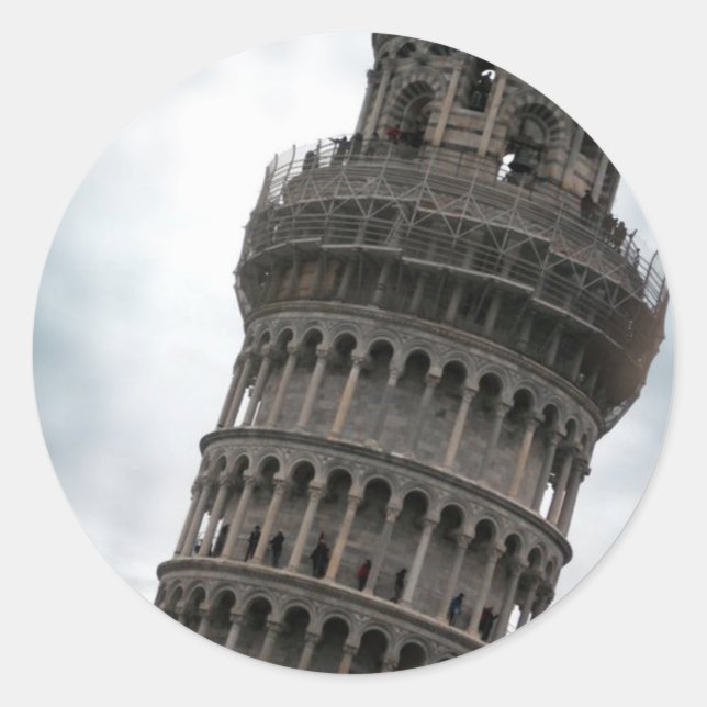 Leaning Tower of Pisa Classic Round Sticker (Front)