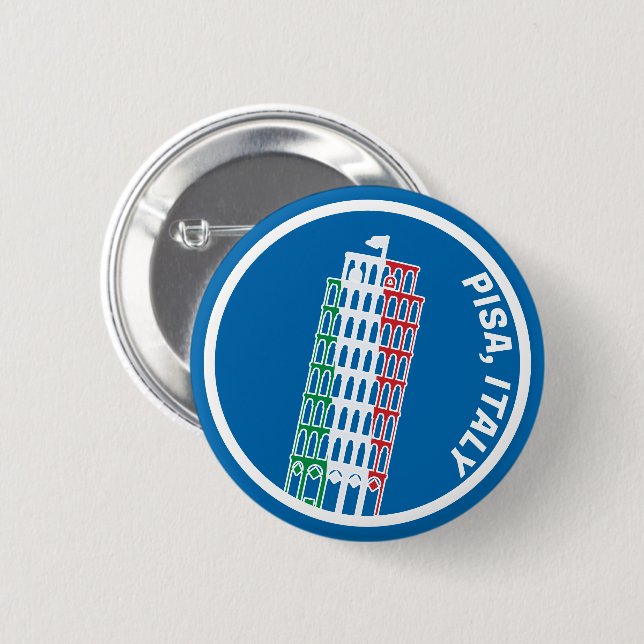Leaning Tower of Pisa Crest 6 Cm Round Badge (Front & Back)