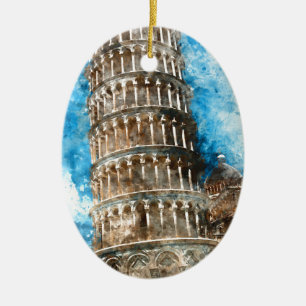 Leaning Tower of Pisa in Italy Ceramic Ornament