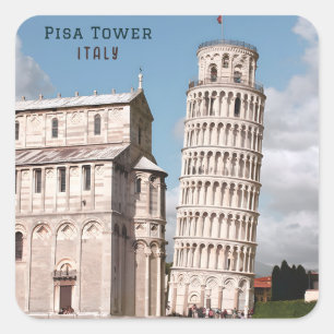 Leaning Tower of Pisa Italy Europe Travel Square Sticker