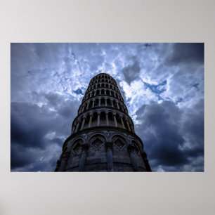 Leaning Tower of Pisa Italy European Travel Photo Poster