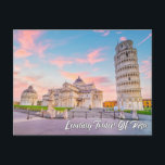 Leaning Tower Of Pisa, Italy Postcard<br><div class="desc">This wonderful postcard features a photograph of the Leaning Tower of Pisa,  in the city of Pisa,  Italy,  in the early evening. Please feel free to change all the available options as you'd like.</div>