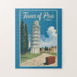 Leaning Tower of Pisa Italy Travel Art Vintage Jigsaw Puzzle<br><div class="desc">Tower of Pisa in a vector art style. The Leaning Tower of Pisa,  or simply the Tower of Pisa,  is the campanile,  or freestanding bell tower,  of Pisa Cathedral.</div>