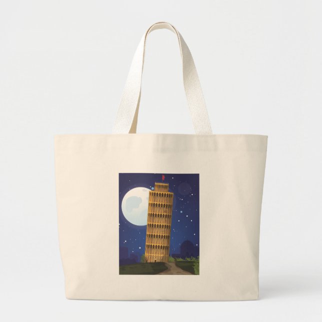 Leaning Tower of Pisa Large Tote Bag (Front)