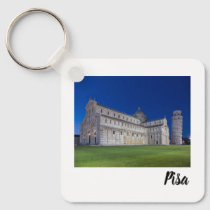 Leaning Tower Of Pisa Night Panorama Italy Gift Lu Key Ring