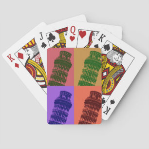 Leaning Tower of Pisa Pop Art Playing Cards