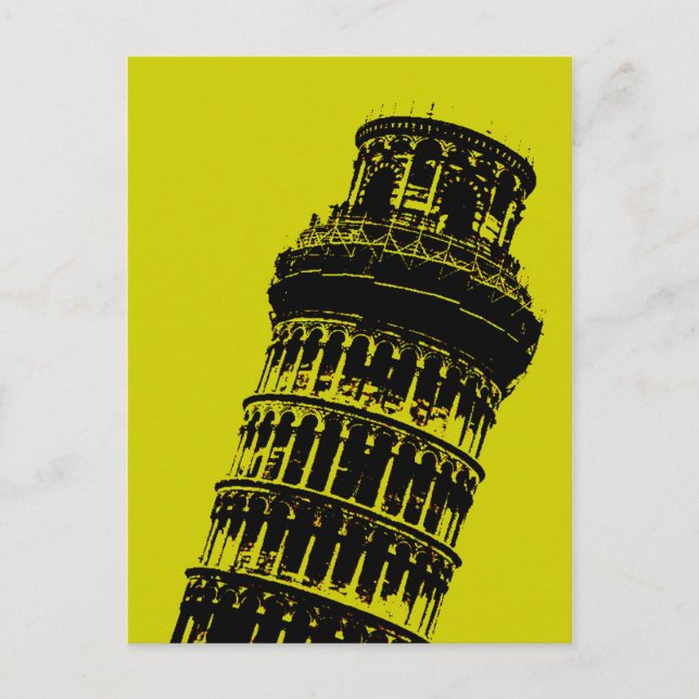 Leaning Tower of Pisa Pop Art Postcard (Front)