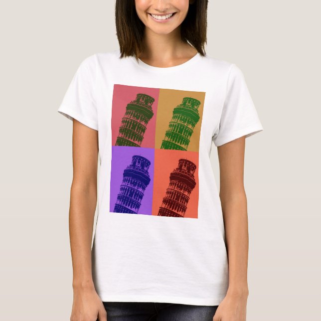 Leaning Tower of Pisa Pop Art T-Shirt (Front)