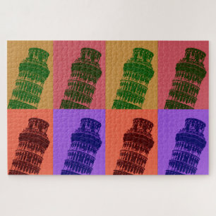 Leaning Tower of Pisa Pop Art Travel Jigsaw Puzzle