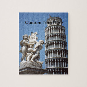 Leaning Tower of Pisa with Cherub Statue Jigsaw Puzzle