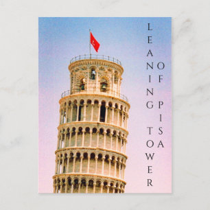 leaning tower pisa postcard