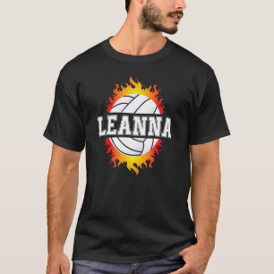 Leanna Name Volleyball Player Girls Ball And Net S T-Shirt